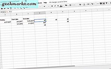 Cara Menghitung Hari Di Antara Tanggal di Google Spreadsheet