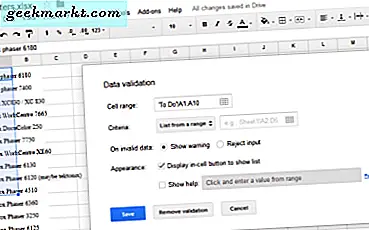 Cara membuat daftar tarik-turun di Google Spreadsheet