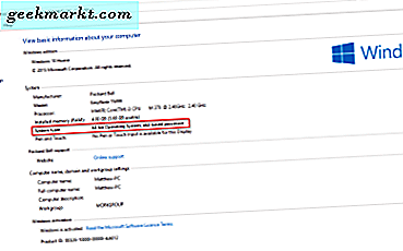 Bagaimana cara memeriksa apakah Windows 10 adalah 32 atau 64-bit